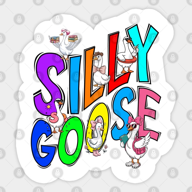 Such a Silly Goose, funny gooses being all silly Sticker by Luxinda